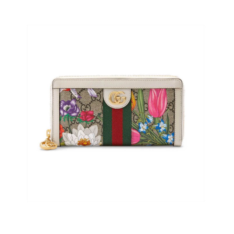 Gucci Ophidia GG Flora Zip Around Wallet 523154
