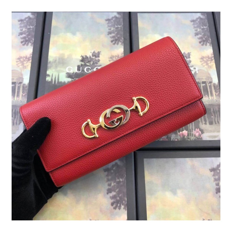 Gucci Zumi Grainy Leather Continental Wallet 573612