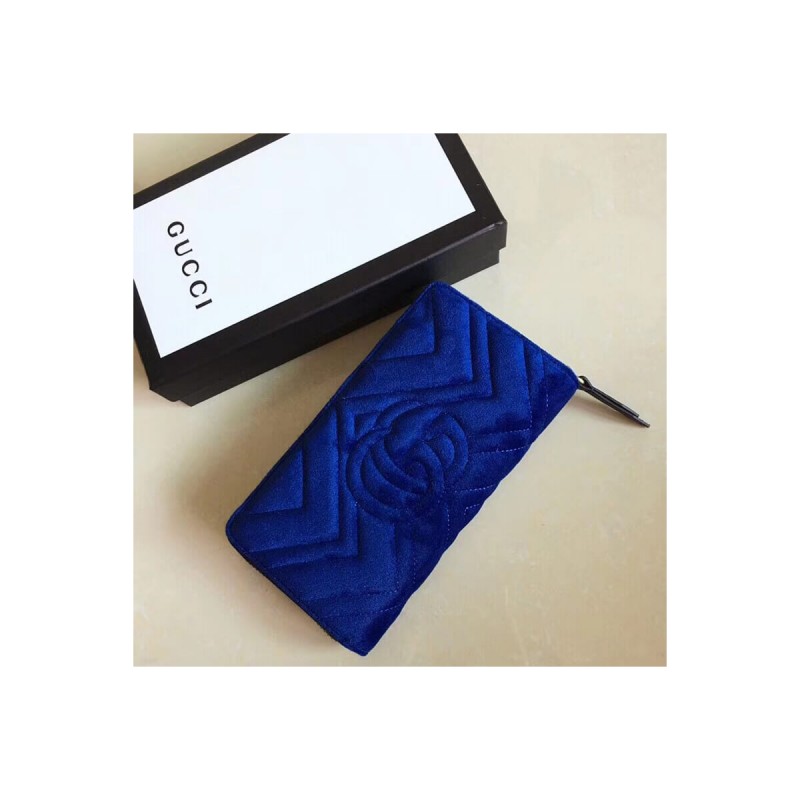 Gucci GG Velvet Zip Around Wallet 443123