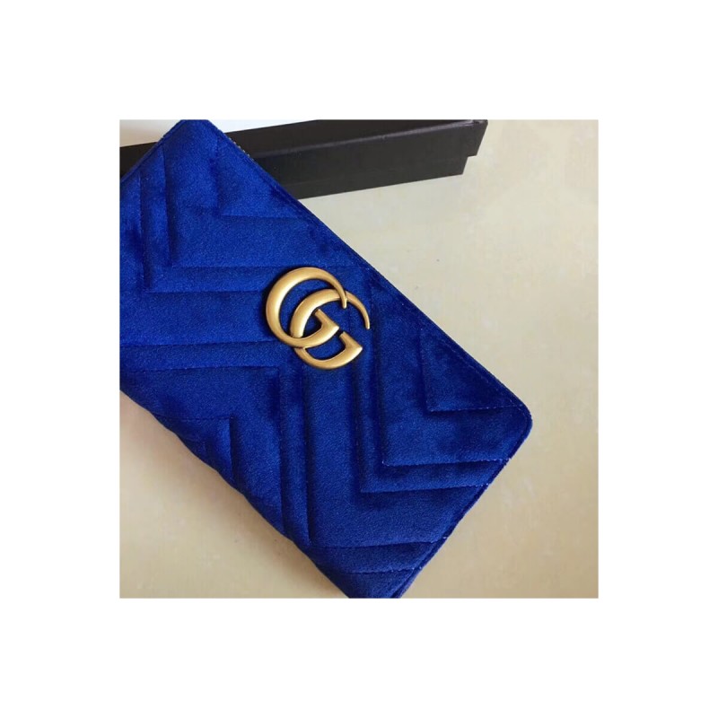 Gucci GG Velvet Zip Around Wallet 443123