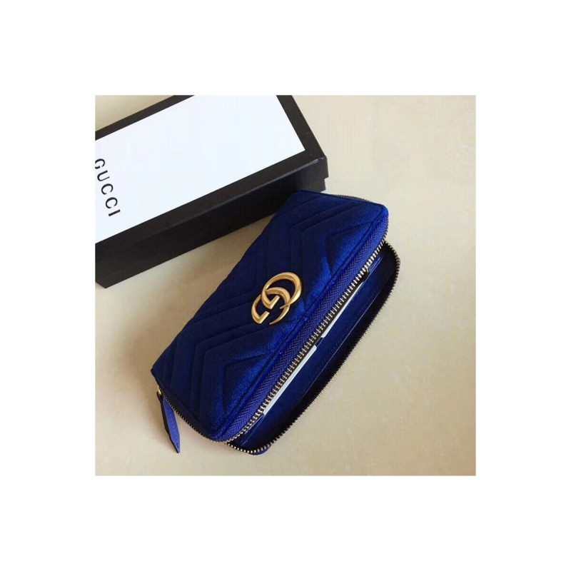 Gucci GG Velvet Zip Around Wallet 443123