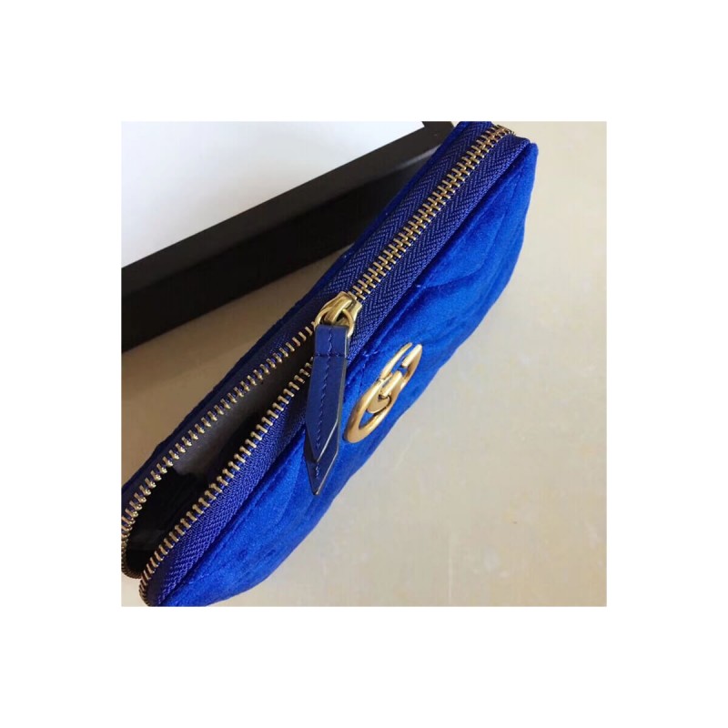 Gucci GG Velvet Zip Around Wallet 443123