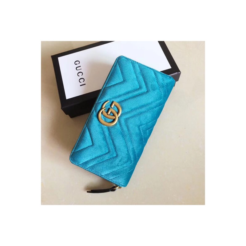 Gucci GG Velvet Zip Around Wallet 443123