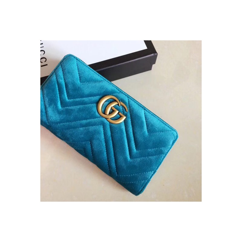 Gucci GG Velvet Zip Around Wallet 443123