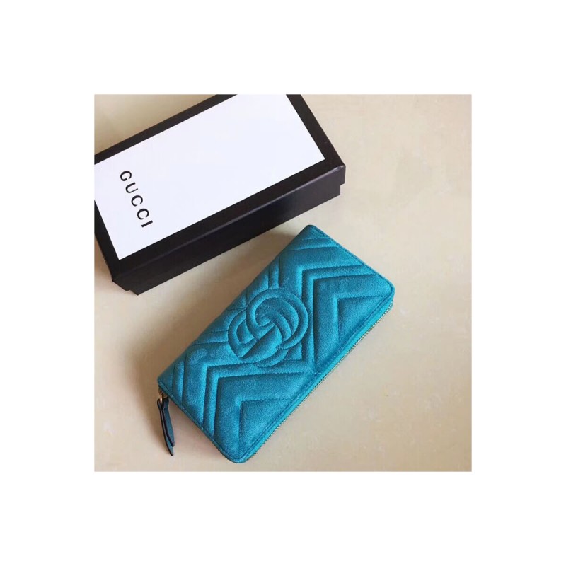 Gucci GG Velvet Zip Around Wallet 443123