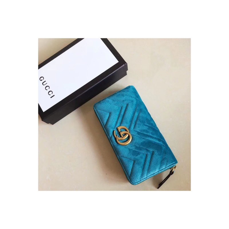 Gucci GG Velvet Zip Around Wallet 443123