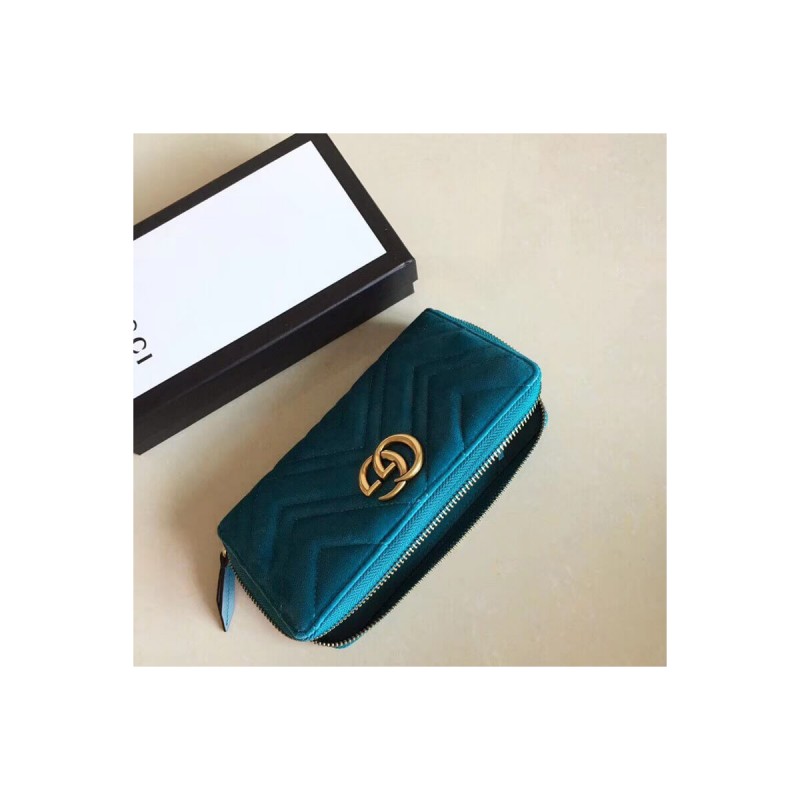 Gucci GG Velvet Zip Around Wallet 443123