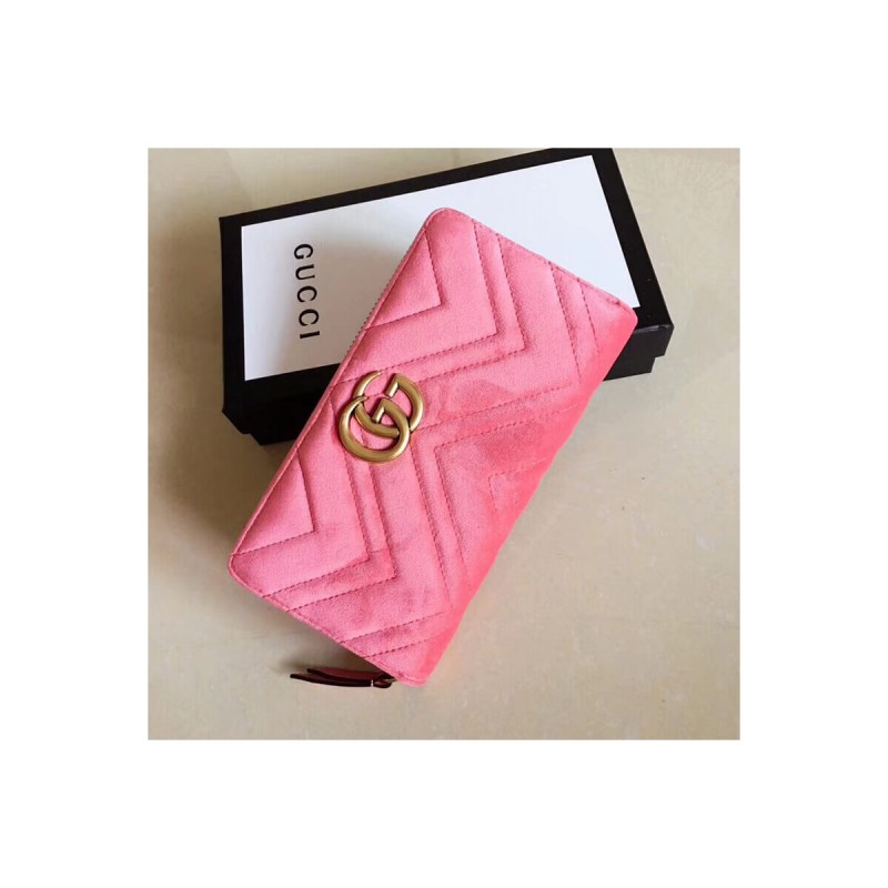 Gucci GG Velvet Zip Around Wallet 443123