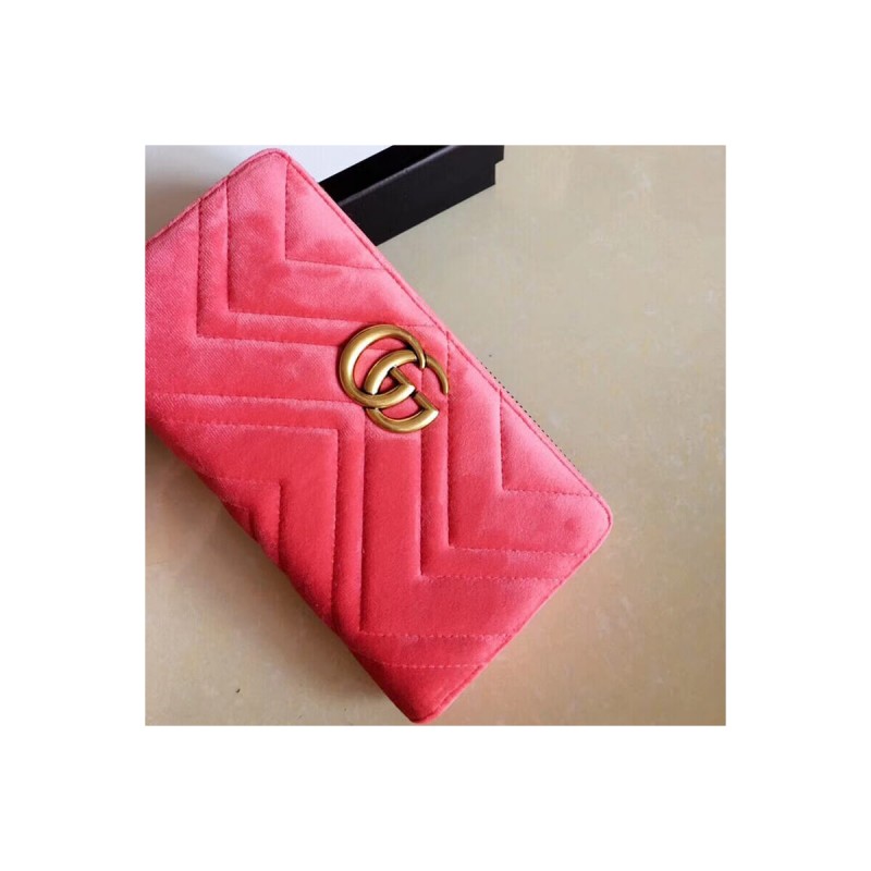 Gucci GG Velvet Zip Around Wallet 443123