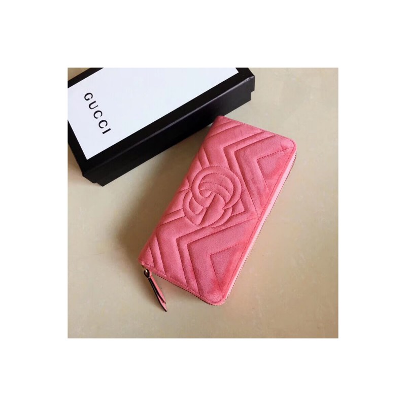Gucci GG Velvet Zip Around Wallet 443123