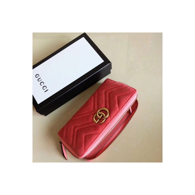 Gucci GG Velvet Zip Around Wallet 443123