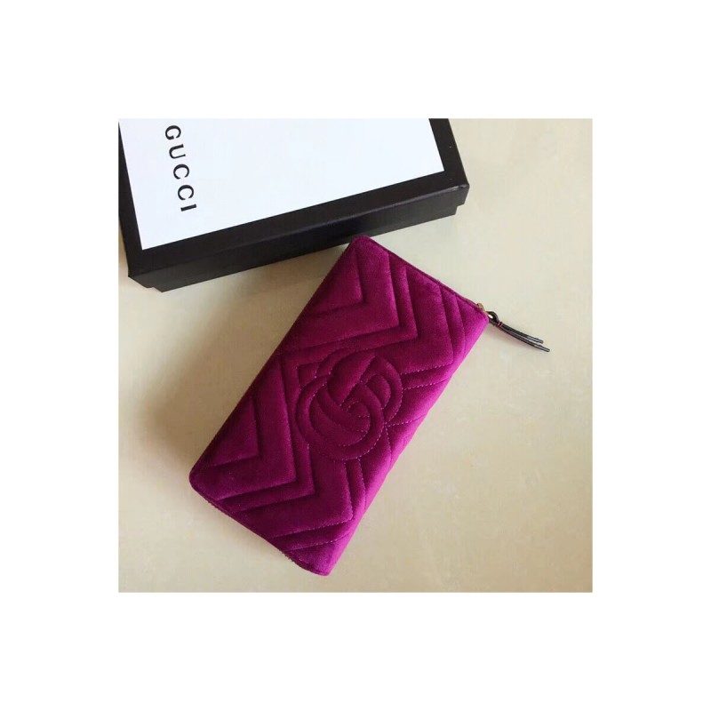 Gucci GG Velvet Zip Around Wallet 443123