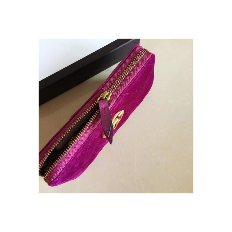 Gucci GG Velvet Zip Around Wallet 443123