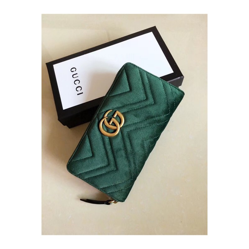 Gucci GG Velvet Zip Around Wallet 443123