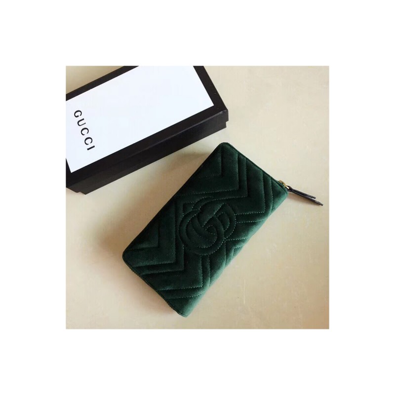 Gucci GG Velvet Zip Around Wallet 443123