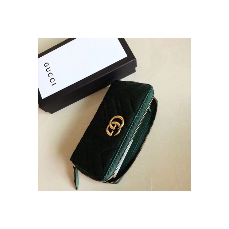 Gucci GG Velvet Zip Around Wallet 443123