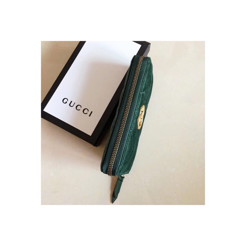 Gucci GG Velvet Zip Around Wallet 443123