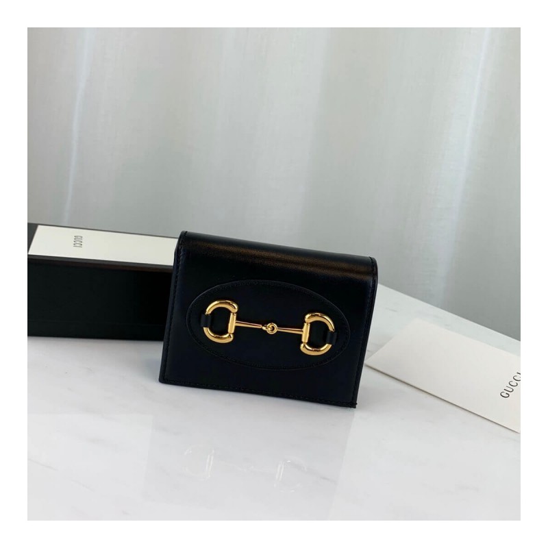 Gucci 1955 Horsebit Leather Card Case Wallet 621887