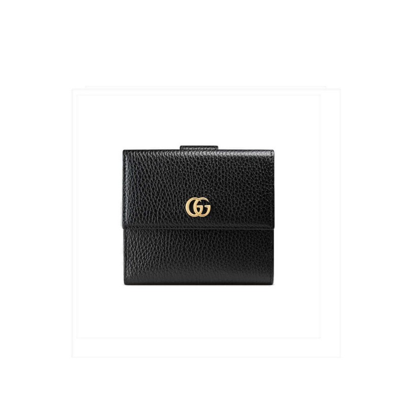 Gucci Leather French Flap Wallet 456122