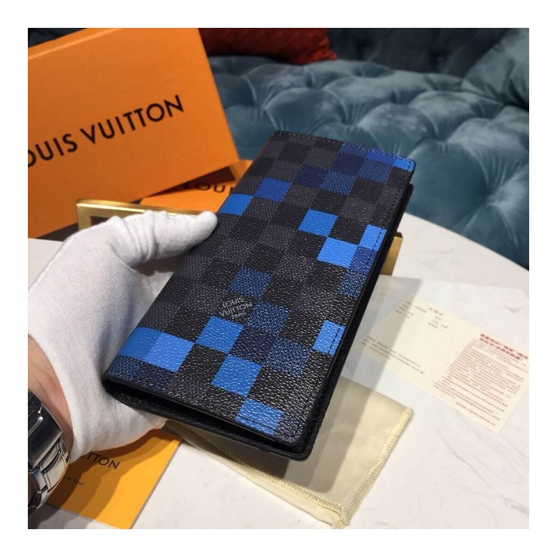 Louis Vuitton Damier Graphite Pixel Brazza Wallet N60163