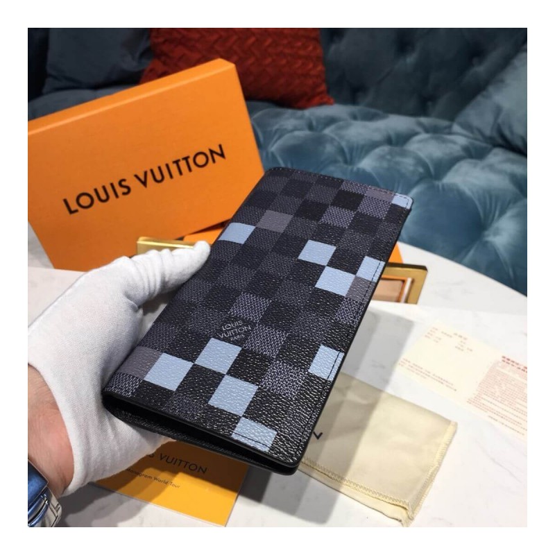 Louis Vuitton Damier Graphite Pixel Brazza Wallet N60163