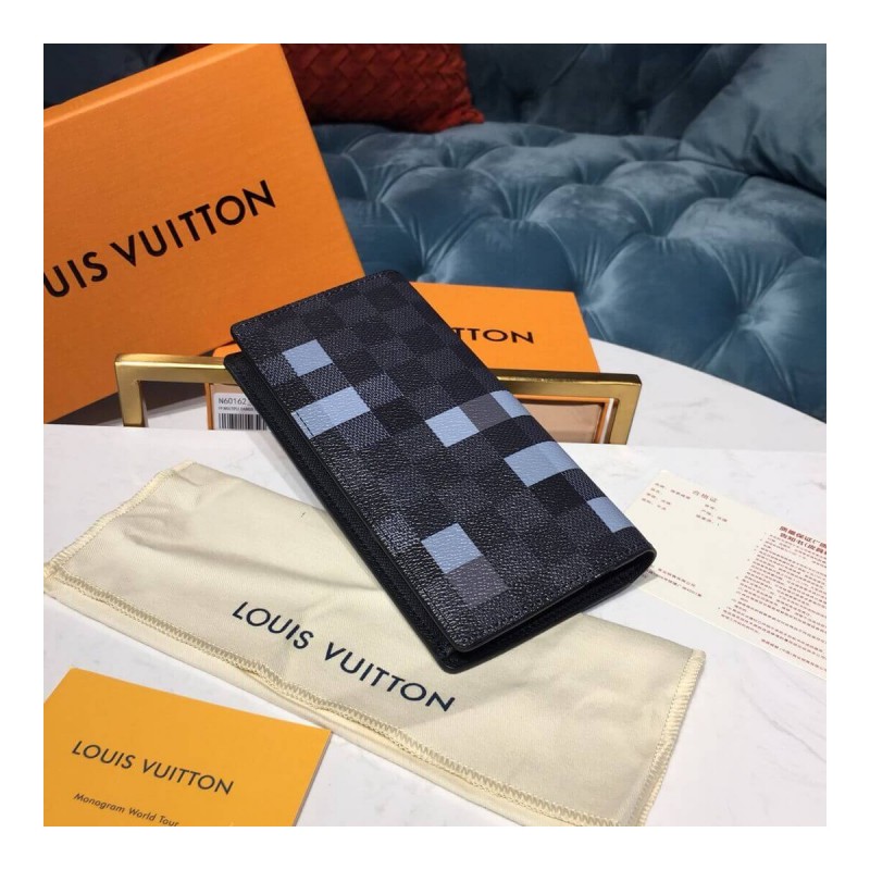 Louis Vuitton Damier Graphite Pixel Brazza Wallet N60163
