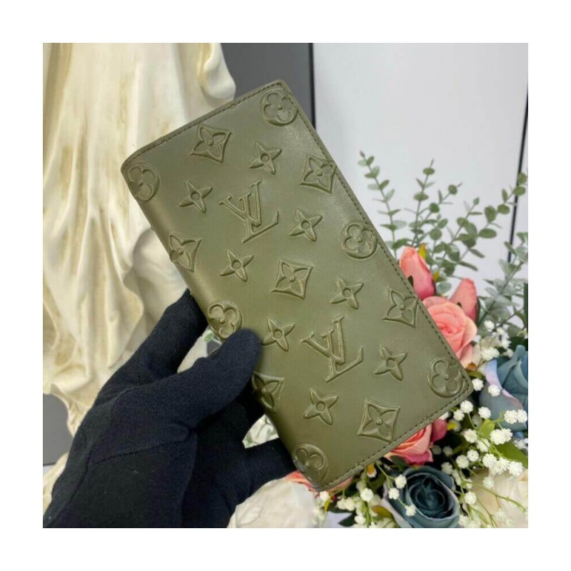 Louis Vuitton Monogram Seal Cowhide Leather Brazza Wallet M80503